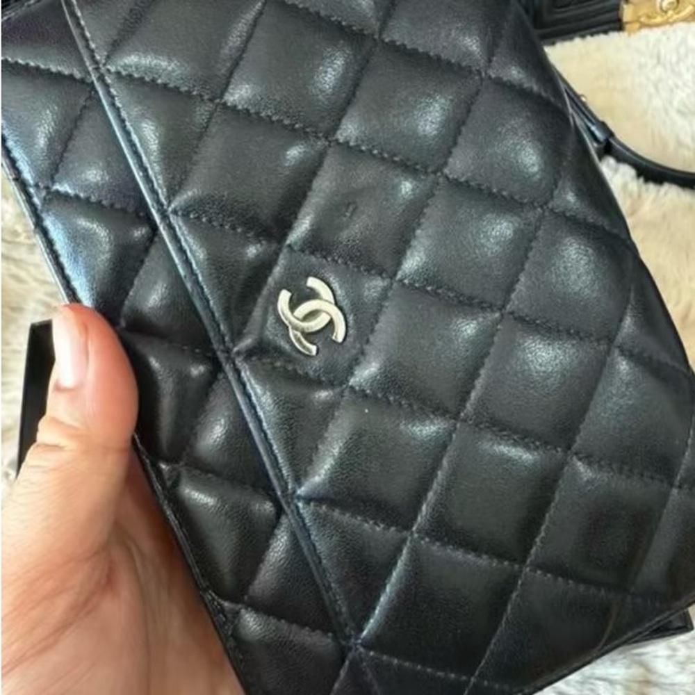 Chanel Black Quilted Clutch